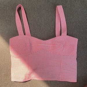 Zara Orange Gingham Crop Top